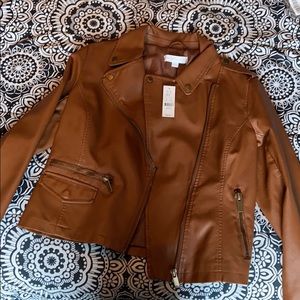 Brown faux leather jacket
